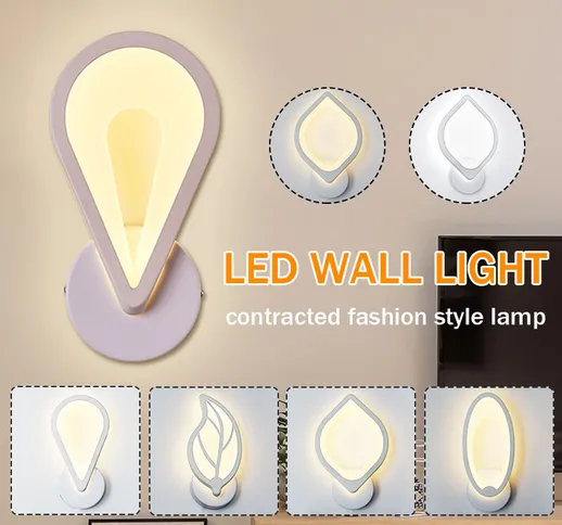 Applique da parete moderna minimalista 10W LED Lampada da comodino in acrilico + metallo C...