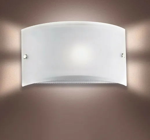Applique Illuminando ap fascia bianca p e27 led lampada parete moderna fascia vetro satina...