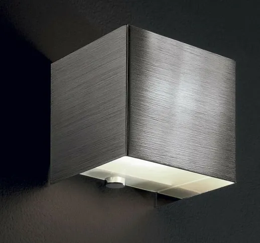 Illuminando - Applique cubetto g9 led lampada parete biemissione moderno cubo metallo vetr...