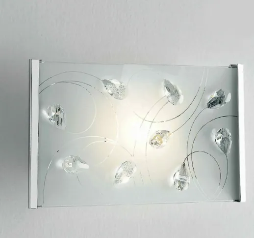 Illuminando - Applique petali ap e27 led lampada parete elegante moderna vetro cristallo i...