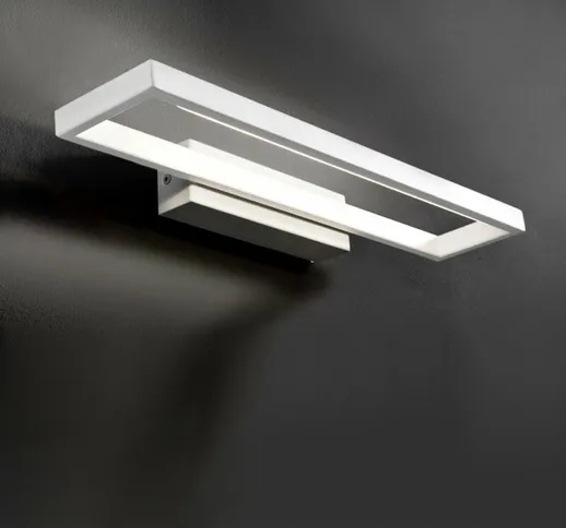 Applique moderno illuminando filo g led lampada parete biemissione metallo bianco rettango...