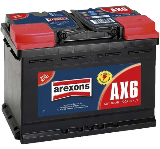 Arexons S.p.a. - Batteria Auto 80 AH 720A (EN) - AX6 SPC