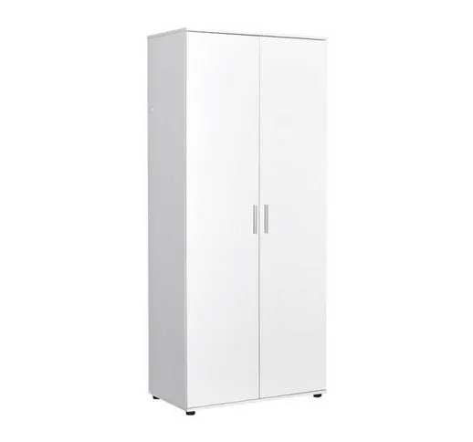 Armadio bianco con ripiani e portapanni cm 80 x 47 x 180 h