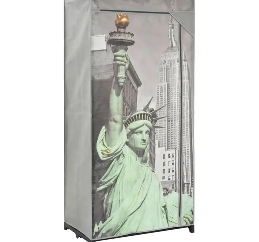 Armadio New York 75x45x160 cm in Tessuto - Bianco - Vidaxl