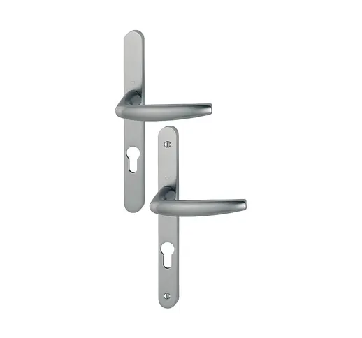 Atlanta 1530/300LMSGL Hoppe Set di porte con piastra stretta 195mm Asp.inox F9 Key i Entr....