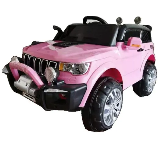 Auto Elettrica Per Bambini Macchina Jeep 2 Posti 4Wd 12V Con Telecomando Usb Mp3 Rosa