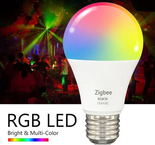 Lampadina intelligente E27/E26 zigbee3.0 RGBW 10W LED Lampada dimmerabile Cup Controllo AP...