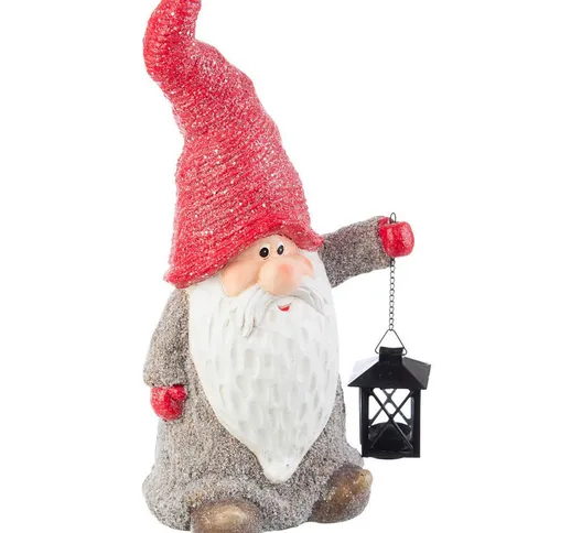 Babbo Natale con Lanterna Decorazione Natalizia Addobbi 46 cm Bizzotto