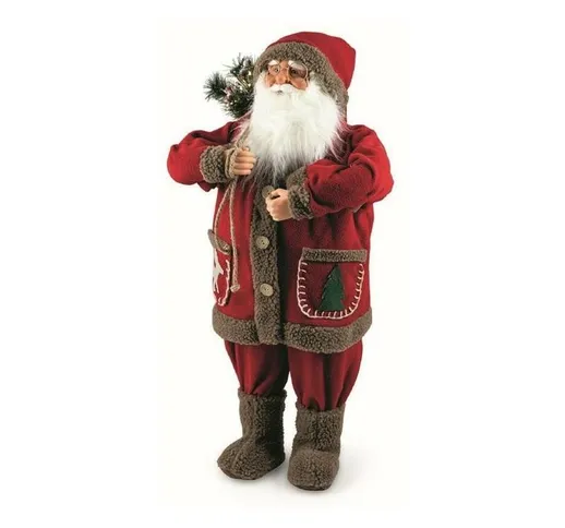 Babbo Natale Con Luci Led In Stoffa Altezza 80 Cm