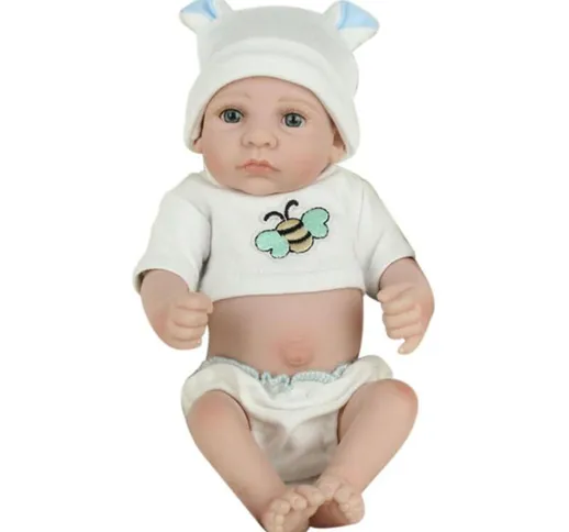 Baby Maschio Bambola Ape Ricamo Abbigliamento Morbido Silicone Vinile Realistico Bambola R...