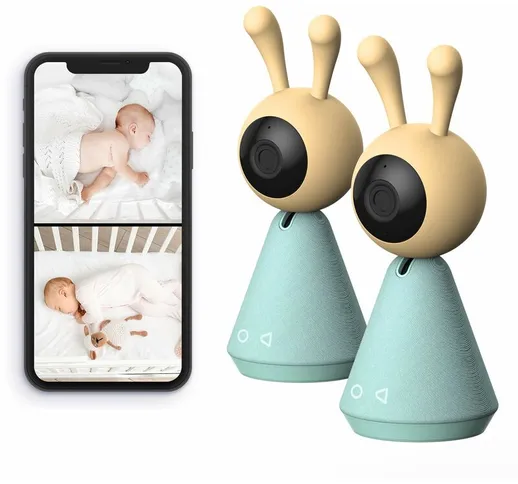 Baby monitor con fotocamera e audio e video, app per smartphone WiFi, visione notturna, lu...