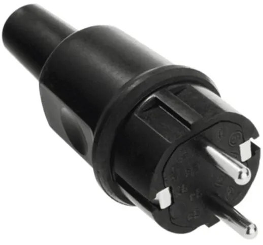  913.173 Spina di sicurezza Gomma, Silicone 250 V Nero IP44