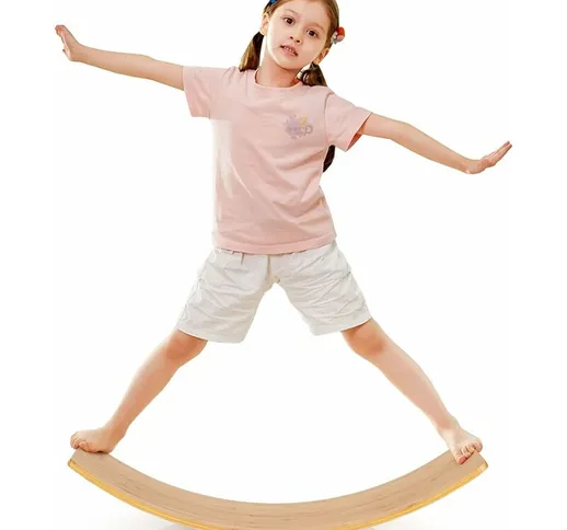 Balance Board di Legno, Pedana di Equilibrio, Tavola Curva per Yoga, Tavola Oscillante Nat...