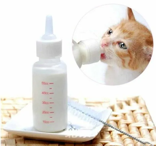 Bambino Bottiglia al seno Kit cane, gatto, coniglio - ciuccio e pin di pulizia - 50 ml