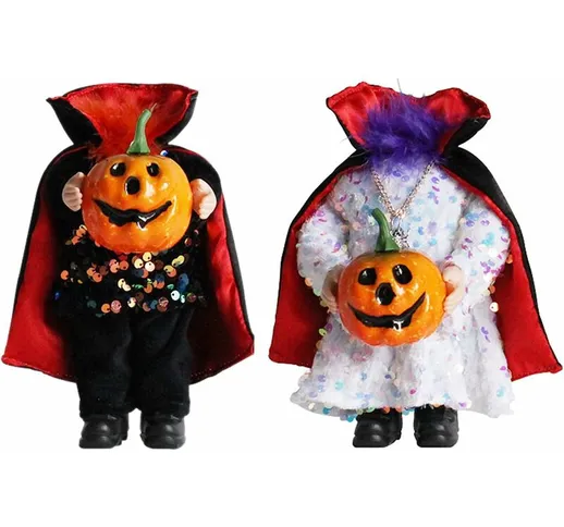 Bambola di zucca senza testa, 2 pezzi di horror halloween ornamento horror ornamento hallo...
