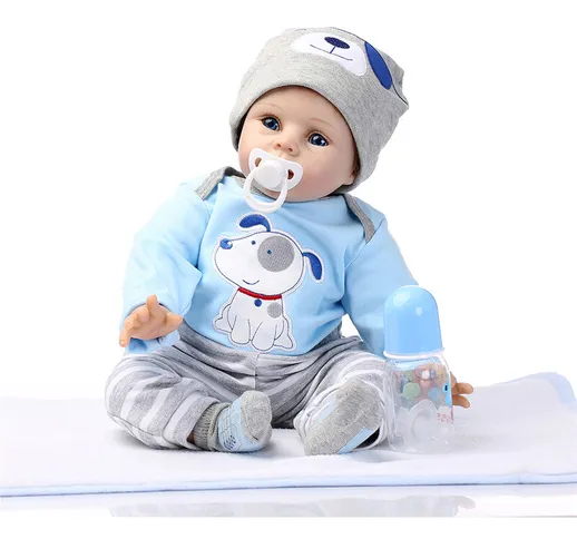 Bambola reborn in silicone da 550 mm Bambola realistica per bambini Bambola alla moda per...