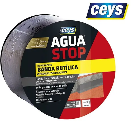 Banda impermeabilizzante butilica AGUA STOP 10cm grigio 10m 901005