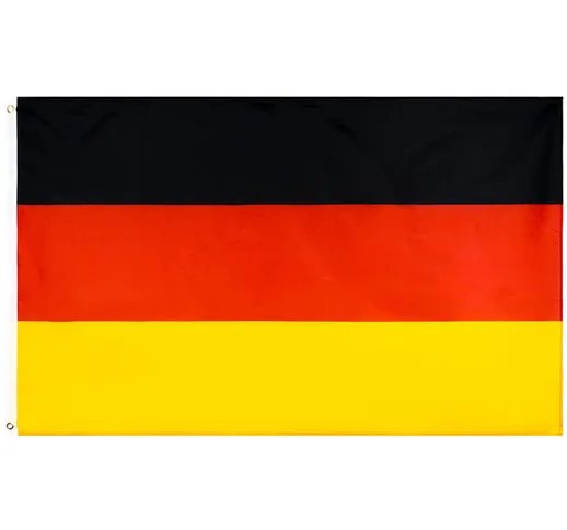 Bandiera tedesca 90 x 150 cm 100% poliestere Bandiera tedesca Bandiere con occhielli in ot...