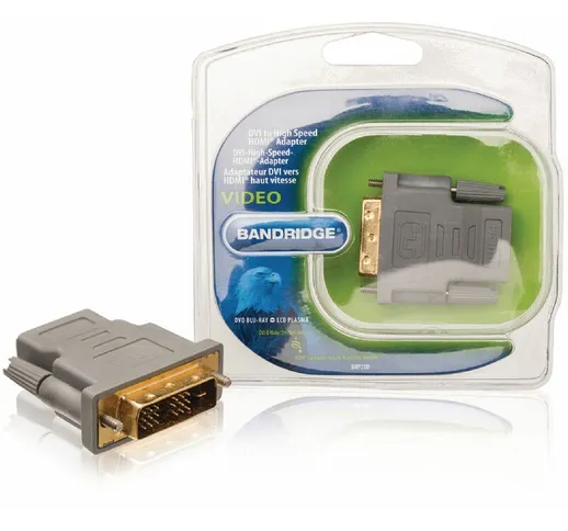  Adattatore HDMI ad Alta Velocità DVI-D 18+1p Maschio - HDMI Femmina Grigio NE55905420