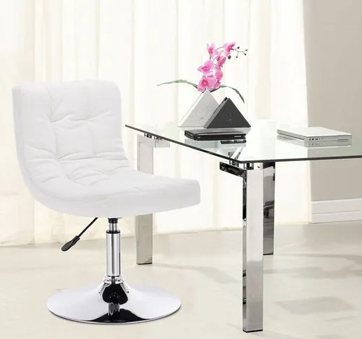MercatoXL Bar Poltrona Lounge altezza della sedia regolazione similpelle bianca