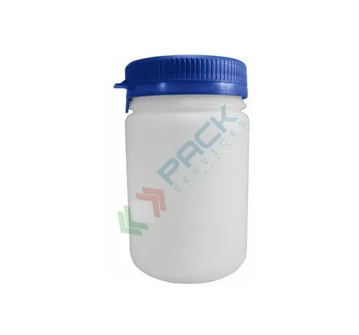 Pack Services - Barattolo in plastica (HDPE), cilindrico, capacità 250 ml, tappo a pressio...
