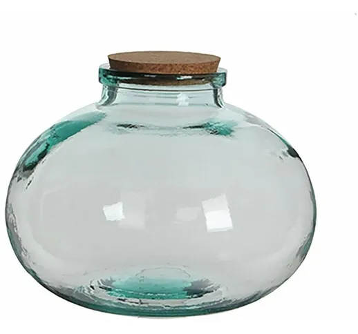 vaso rotondo in vetro olly con tappo in sughero