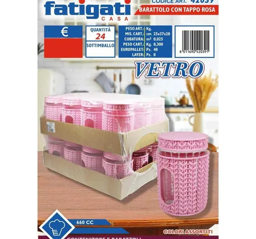 Barattolo Vetro Cc.660 Con Tappo Plastica