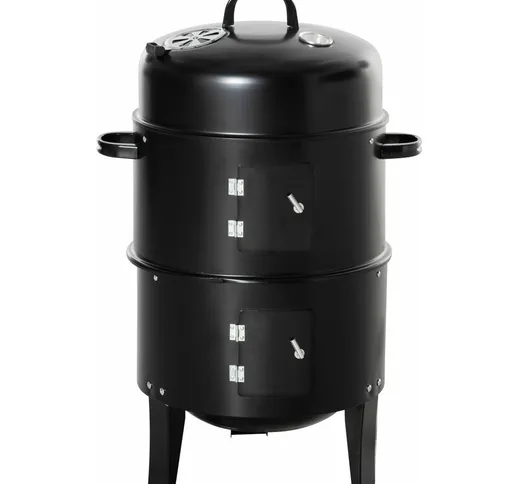 Giordanoshop - Barbecue a Carbone Carbonella Ø40x80 cm in Acciaio Nero