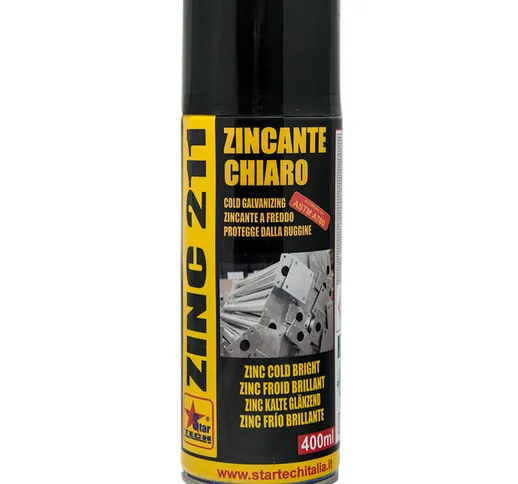 Star Tech - zinc 211 spray 400 ml vernice zinco chiaro spray zincante monocomponente 12 pe...