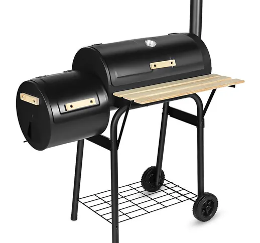 Barbecue a carbone Griglia a carbone Griglia per affumicare Carrello per barbecue con cope...