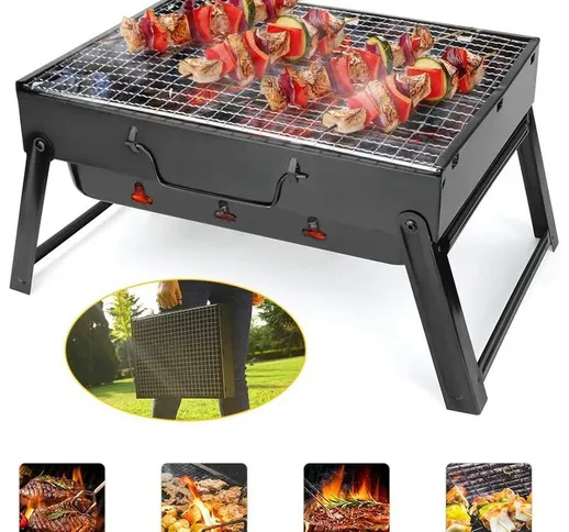 Barbecue a carbonella, barbecue portatile in acciaio inossidabile, barbecue pieghevole, ba...