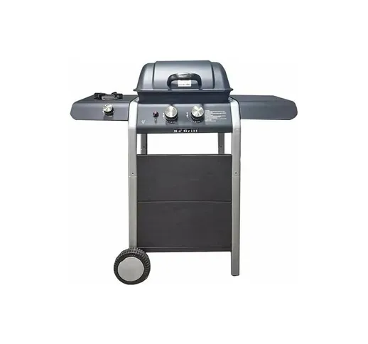 Barbecue A Gas 2 Fuochi + Fornello Laterlae Piestra Lavica E Coperchio 37794