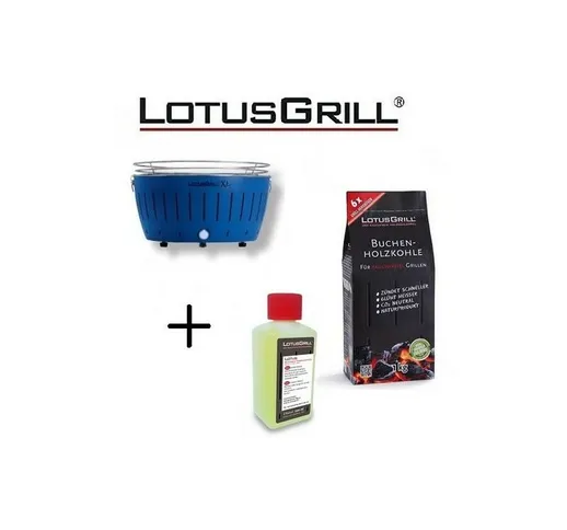  - Barbecue Blu xl con Batterie e Cavo di Alimentazione usb + 1Kg di Carbonella di Faggio...
