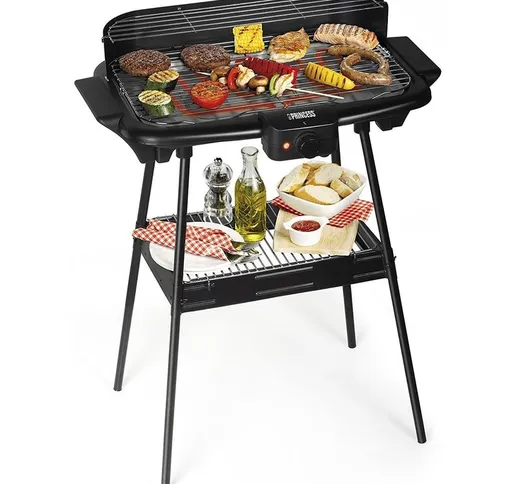 Lgvshopping - Princess Barbecue Elettrico 2000W Da Giardino e Terrazza Con Sostegno