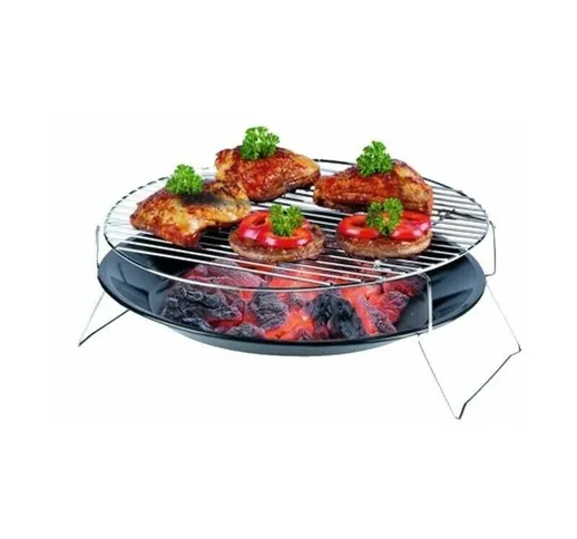  - bistecchiera barbeque grill portatile a carbone griglia inclusa diametro 36 cm