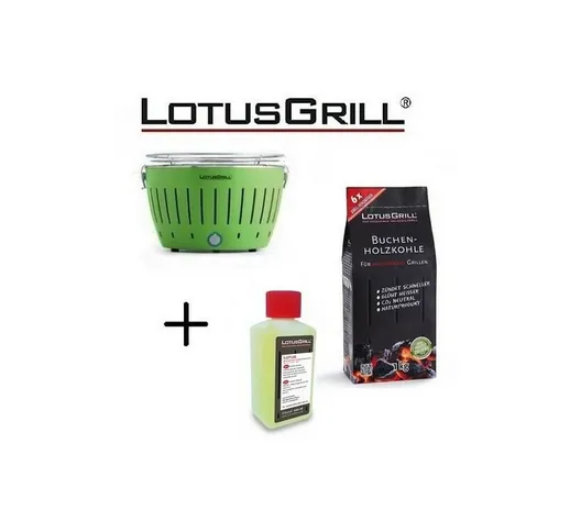 Barbecue Verde con Batterie e Cavo di Alimentazione usb + 1Kg di Carbonella di Faggio + Ge...