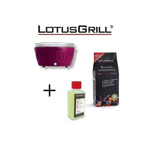  - Barbecue Viola xl con Batterie e Cavo di Alimentazione usb + 1Kg di Carbonella di Faggi...