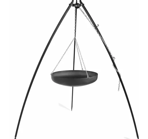 Wok su treppiede, altezza 200 cm, acciaio grezzo, diametro 60 cm