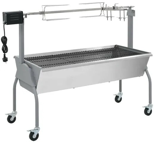 Barbecue XL a carbone con griglia e girarrosto elettrico VD23720