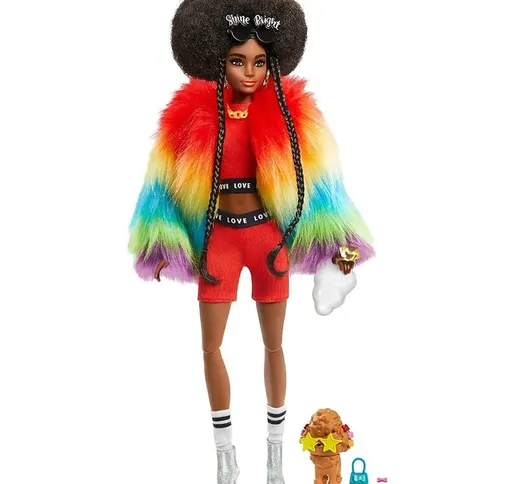  Extra Bambola Afroamericana con Cucciolo Vestiti alla Moda + Accessori
