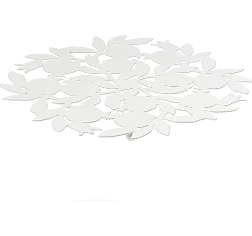 Design Melograno in Metallo. Sotto Pentola Moderno 22 x 22 x 1 cm, Bianco - Baroni Home