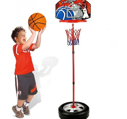 Basket Canestro Piantana Per Bambini Altezza Regolabile Fino 120Cm Con Pallone