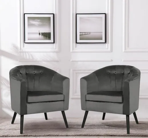 ®Sedia divano 2 /flanella con 4 fibbie lungo la striscia/ grigio scuro (64 * 60 * 70 cm)