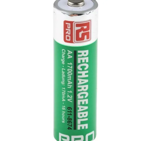 Batterie aa ricaricabili Rs Pro 1.2V, 1.7Ah, NiMH, terminale Standard (Confezione da 4)
