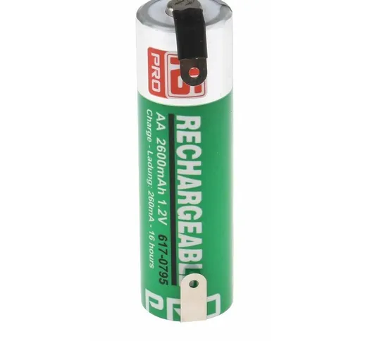 Batteria aa ricaricabile Rs Pro 1.2V, 2.6Ah, NiMH, terminale Linguette