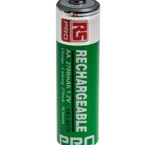 Batterie AA ricaricabili , 1.2V, 2.7Ah, NiMH, terminale Standard (Confezione da 4)