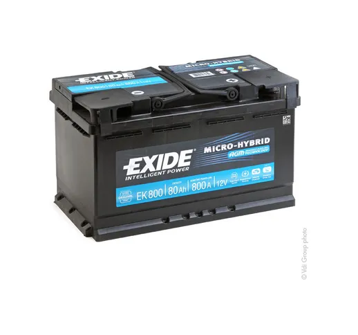Batteria auto 80Ah Start-Stop AGM by EXIDE 12V 80Ah 800A - Fulmen