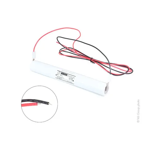  - Batteria lampada d'emergenza 4xD ST4 + support + fils 4.8V 4Ah