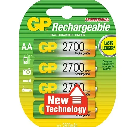 Batteria ricaricabile GP ad alta capacità aa 2600 mah (blister 4un)