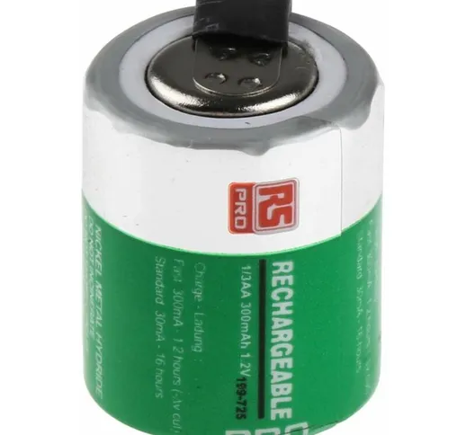 Batteria ricaricabile Rs Pro formato 1/3 aa, 1.2V, 300mAh, NiMH